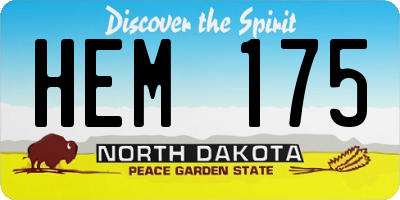 ND license plate HEM175