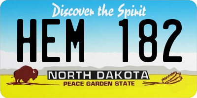 ND license plate HEM182