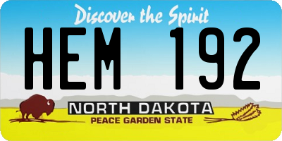 ND license plate HEM192