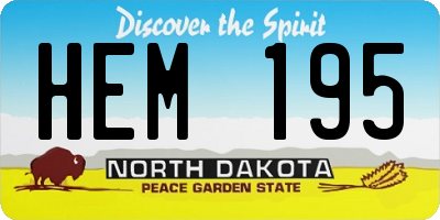 ND license plate HEM195