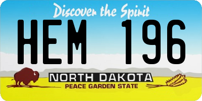 ND license plate HEM196