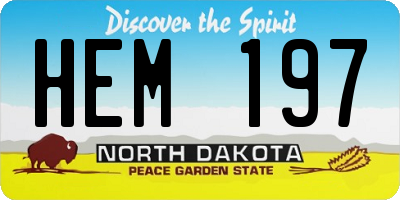 ND license plate HEM197