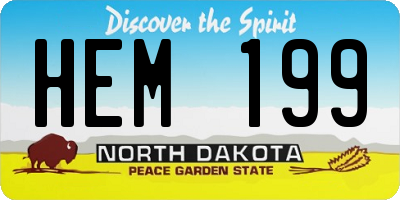 ND license plate HEM199
