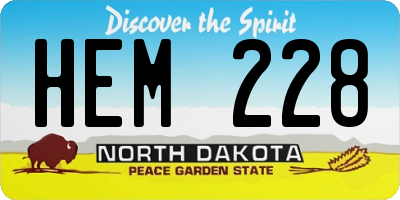 ND license plate HEM228