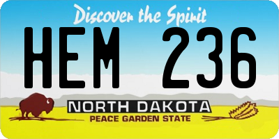 ND license plate HEM236