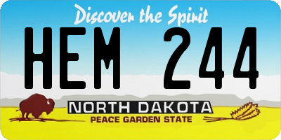 ND license plate HEM244