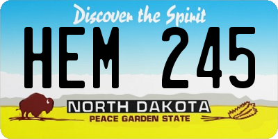 ND license plate HEM245