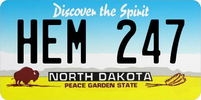 ND license plate HEM247