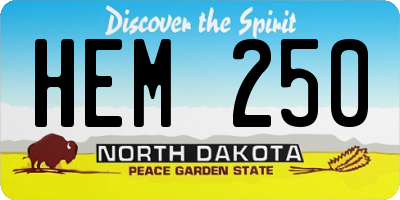 ND license plate HEM250