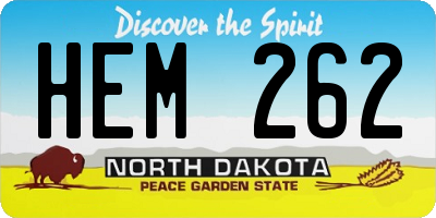 ND license plate HEM262
