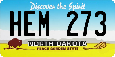 ND license plate HEM273