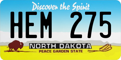 ND license plate HEM275