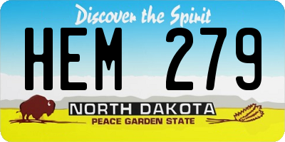 ND license plate HEM279