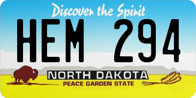 ND license plate HEM294