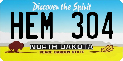 ND license plate HEM304
