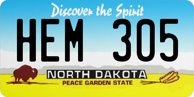 ND license plate HEM305
