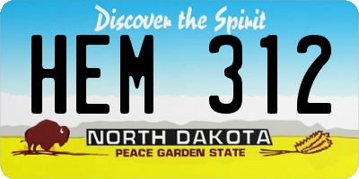 ND license plate HEM312