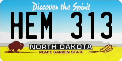 ND license plate HEM313
