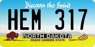 ND license plate HEM317