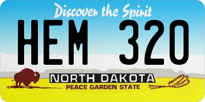 ND license plate HEM320