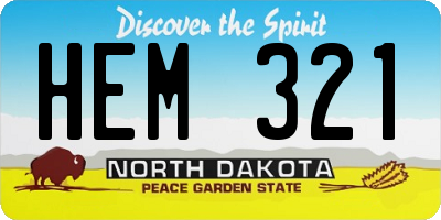 ND license plate HEM321