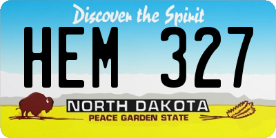 ND license plate HEM327