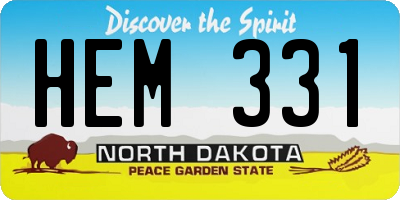 ND license plate HEM331