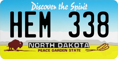 ND license plate HEM338
