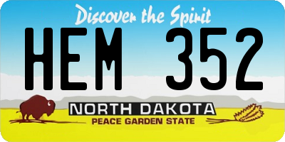 ND license plate HEM352