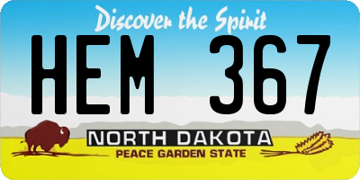 ND license plate HEM367