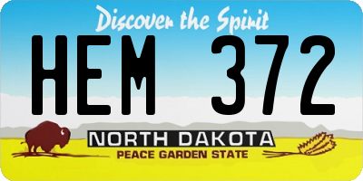 ND license plate HEM372