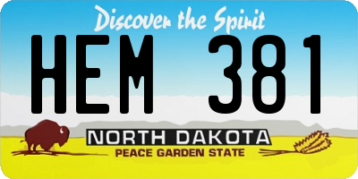 ND license plate HEM381