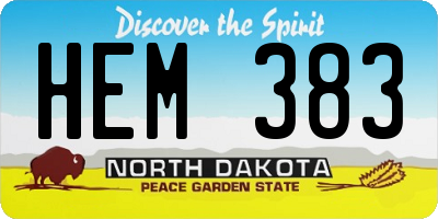 ND license plate HEM383