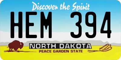 ND license plate HEM394