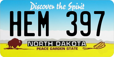 ND license plate HEM397