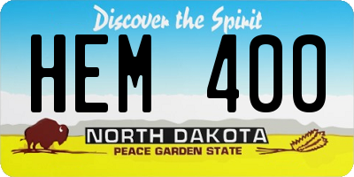 ND license plate HEM400