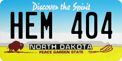 ND license plate HEM404
