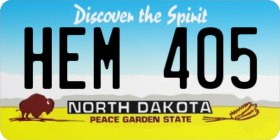 ND license plate HEM405