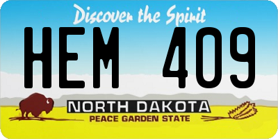 ND license plate HEM409