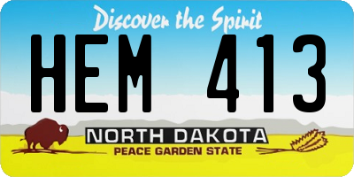 ND license plate HEM413