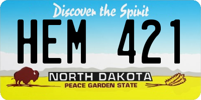 ND license plate HEM421