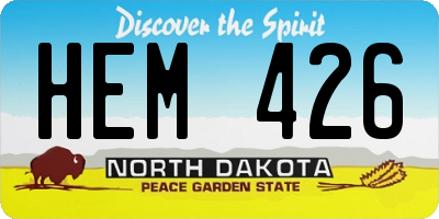 ND license plate HEM426