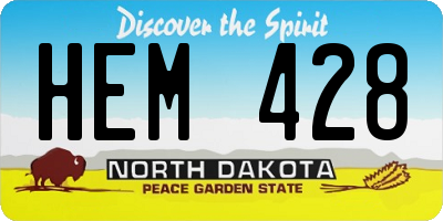 ND license plate HEM428
