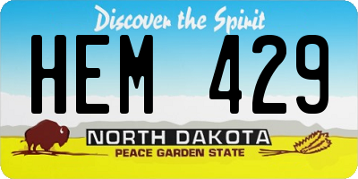 ND license plate HEM429