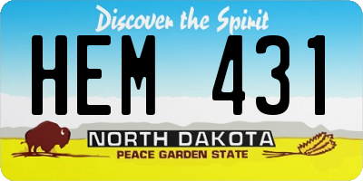 ND license plate HEM431