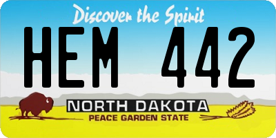 ND license plate HEM442