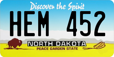 ND license plate HEM452