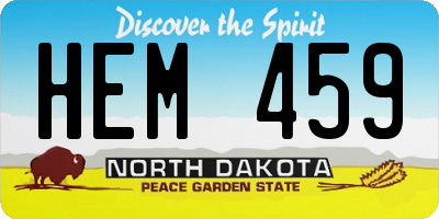 ND license plate HEM459