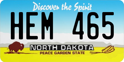 ND license plate HEM465
