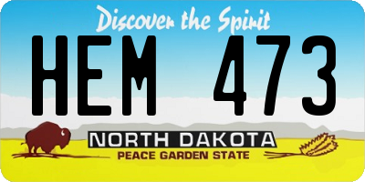ND license plate HEM473